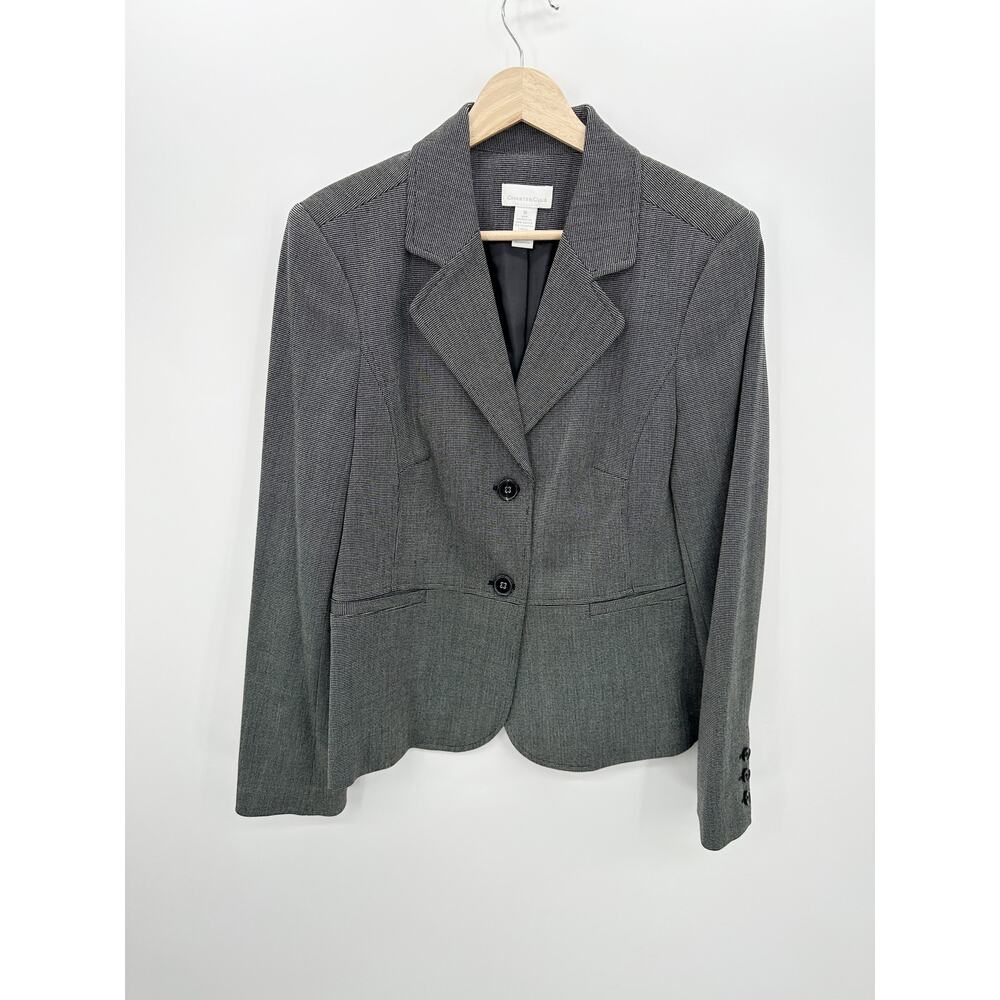 Charter Club Women 2 Piece Suit Size 10 Set Blazer Black Plaid Office‎ Career